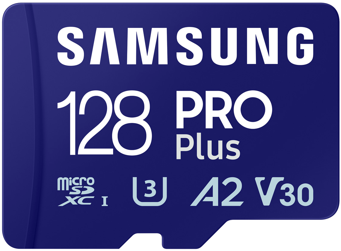 Samsung PRO Plus microSDXC hukommelseskort, 128Gb, Klasse 10 / UHS-1 U3, med adapter MB-MD128SA/EU