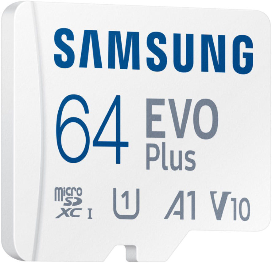 Samsung Evo Plus microSDXC hukommelseskort, 64Gb, Klasse 10 / UHS-1 U1, med adapter MB-MC64SA/EU