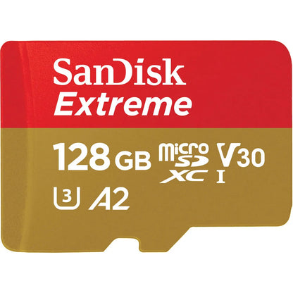 SanDisk Extreme microSDXC-hukommelseskort, 128Gb, klasse 10 / UHS-1 U3 SDSQXAA-128G-GN6MN 