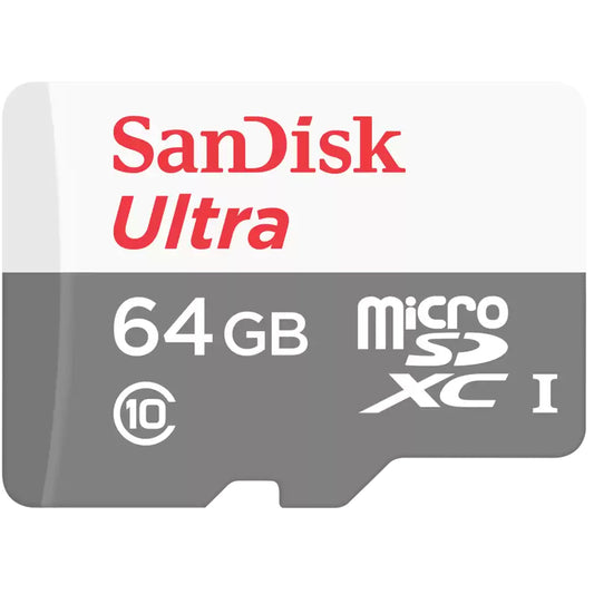 SanDisk Ultra microSDXC hukommelseskort, 64Gb, Klasse 10, med adapter SDSQUNR-064G-GN3MA