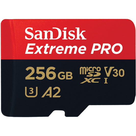 Hukommelseskort microSDXC SanDisk Extreme Pro, 256Gb, Klasse 10 / UHS-1 U3, Med Adapter SDSQXCD-256G-GN6MA