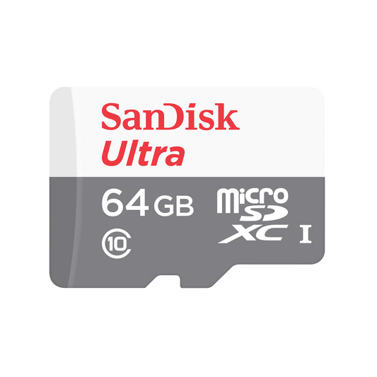 SanDisk Ultra microSDXC hukommelseskort, 64GB, Klasse 10, med adapter SDSQUNR-064G-GN6TA
