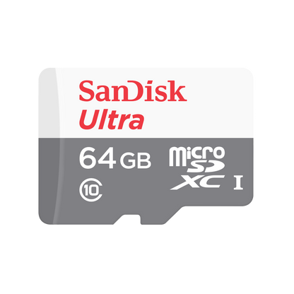 SanDisk Ultra microSDXC hukommelseskort, 64GB, Klasse 10, med adapter SDSQUNR-064G-GN6TA