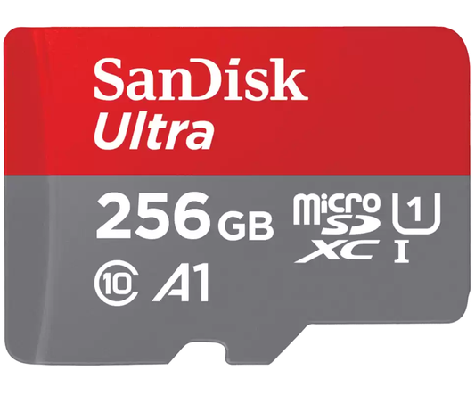 SanDisk Ultra Android A1 microSDXC hukommelseskort, 256Gb, Klasse 10 / UHS-1 U1 SDSQUAC-256G-GN6MN