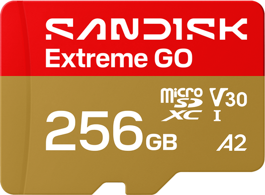 microSDXC SanDisk Extreme GO Android A2 hukommelseskort, 256Gb, Klasse 10 / UHS-1 U1 SDSQXGN-256G-GN6MN