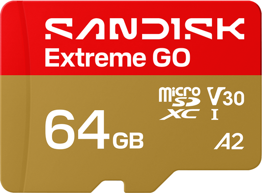 SanDisk Extreme GO Android A2 microSDXC hukommelseskort, 64Gb, Klasse 10 / UHS-1 U1 SDSQXGN-064G-GN6MN