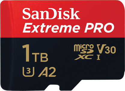 microSDXC SanDisk Extreme Pro hukommelseskort, 1TB, Klasse 10 / UHS-1 U3, med adapter SDSQXCD-1T00-GN6MA