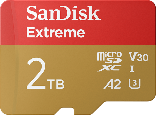 SanDisk Extreme microSDXC hukommelseskort, 2TB, Klasse 10 / UHS-1 U3 SDSQXAV-2T00-GN6MN