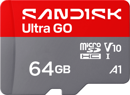 microSDXC SanDisk Ultra GO Android A1 hukommelseskort, 64Gb, Klasse 10 / UHS-1 U1 SDSQUGN-064G-GN6MN