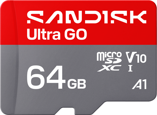 microSDXC SanDisk Ultra GO Android A1 hukommelseskort, 64Gb, Klasse 10 / UHS-1 U1 SDSQUGN-064G-GN6MN