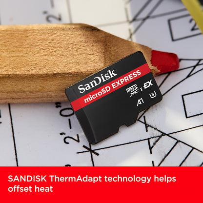 SanDisk Express microSDXC hukommelseskort, 128Gb, Klasse 10 / UHS-1 U3 SDSQXFN-128G-GN4NN