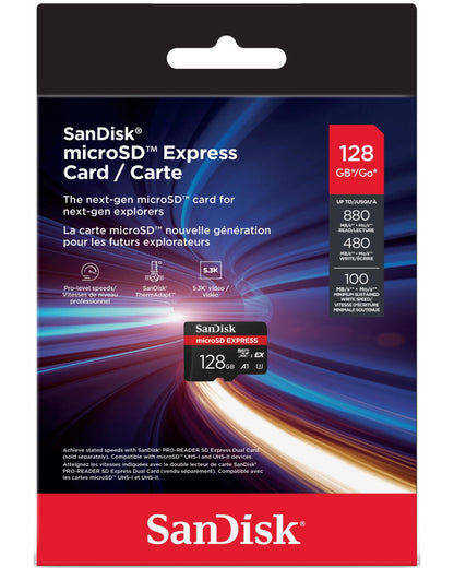 SanDisk Express microSDXC Memory Card, 128Gb, Class 10 / UHS-1 U3 SDSQXFN-128G-GN4NN
