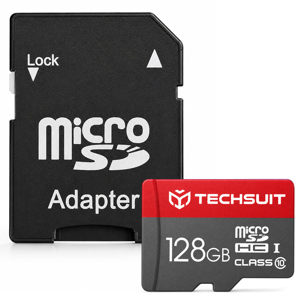 Techsuit microSDXC hukommelseskort THCM26, 128Gb, Klasse 10, med adapter