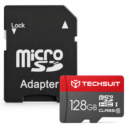 Techsuit microSDXC hukommelseskort THCM26, 128Gb, Klasse 10, med adapter