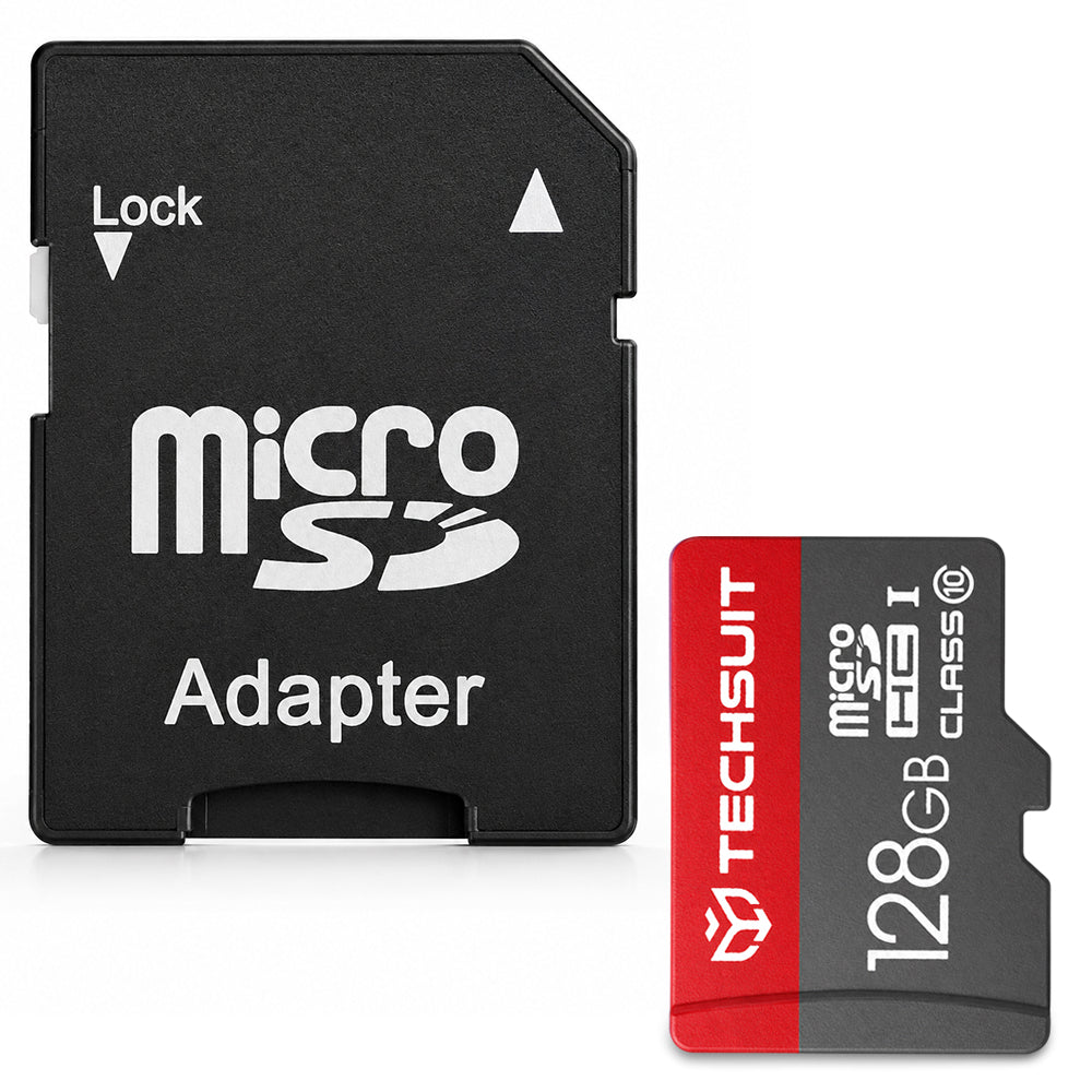 Techsuit microSDXC hukommelseskort THCM26, 128Gb, Klasse 10, med adapter