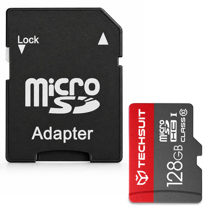 Techsuit microSDXC hukommelseskort THCM26, 128Gb, Klasse 10, med adapter
