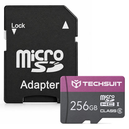 Techsuit microSDXC hukommelseskort THCM27, 256Gb, Klasse 6, med adapter