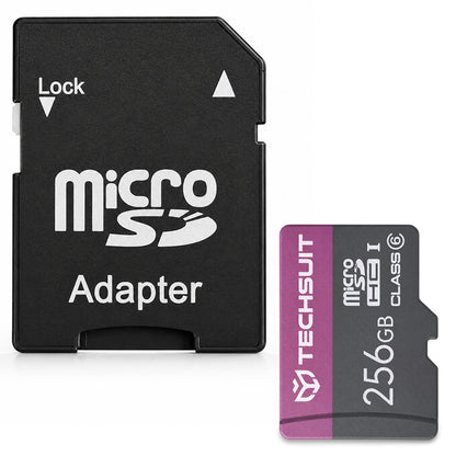 Techsuit microSDXC hukommelseskort THCM27, 256Gb, Klasse 6, med adapter