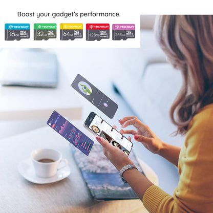 Techsuit microSDXC hukommelseskort THCM27, 256Gb, Klasse 6, med adapter