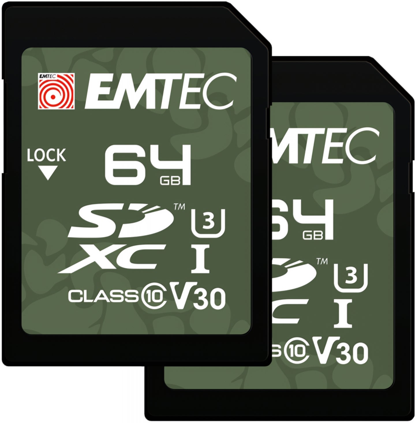 SDXC Hukommelseskort Emtec Rugged Outdoor, 64Gb, Klasse 10 / UHS-1 U3, Sæt med 2 stk. ECMSD64GXCU3ORP