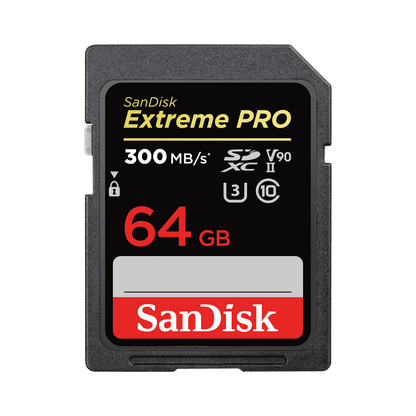 SDXC-hukommelseskort SanDisk Extreme Pro, 64Gb, Klasse 10 / UHS-1 U3 SDSDXXU-064G-GN4IN
