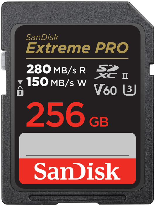 SDXC SanDisk Extreme Pro hukommelseskort, 256Gb, Klasse 10 / UHS-2 U3 SDSDXEP-256G-GN4IN