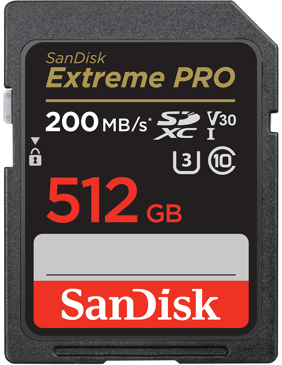 SDXC SanDisk Extreme Pro hukommelseskort, 512Gb, Klasse 10 / UHS-1 U3 SDSDXXD-512G-GN4IN