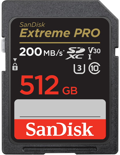 SDXC SanDisk Extreme Pro hukommelseskort, 512Gb, Klasse 10 / UHS-1 U3 SDSDXXD-512G-GN4IN
