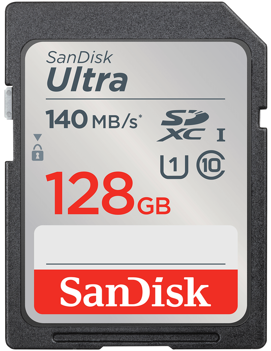 SDXC SanDisk Ultra hukommelseskort, 128Gb, Klasse 10 / UHS-1 U1 SDSDUNB-128G-GN6IN