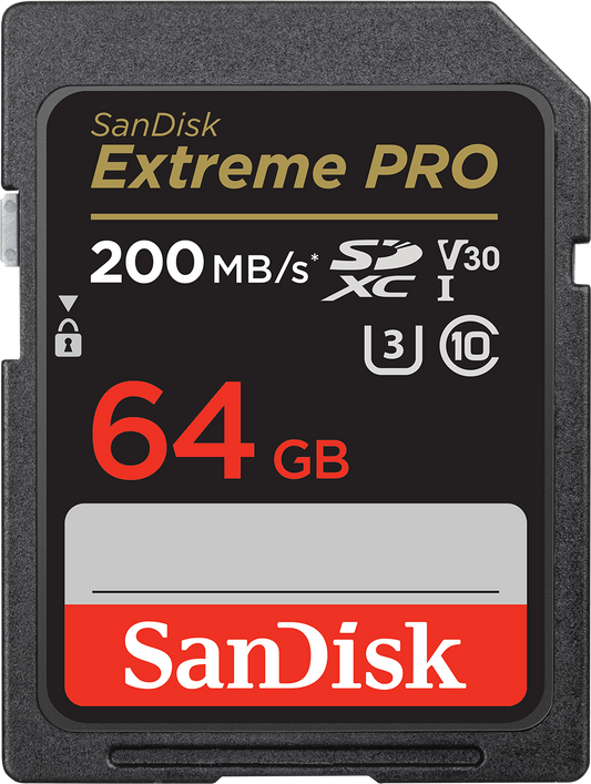 SDXC-hukommelseskort SanDisk Extreme Pro, 64Gb, Klasse 10 / UHS-1 U3 SDSDXXU-064G-GN4IN