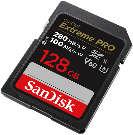 SDXC SanDisk Extreme Pro hukommelseskort, 128Gb, Klasse 10 / UHS-2 U3 SDSDXEP-128G-GN4IN