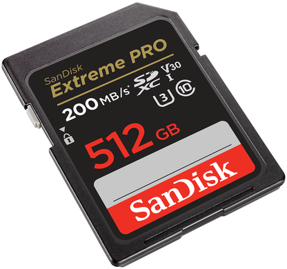 SDXC SanDisk Extreme Pro hukommelseskort, 512Gb, Klasse 10 / UHS-1 U3 SDSDXXD-512G-GN4IN