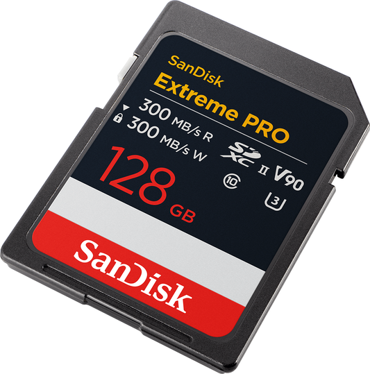 SDXC SanDisk Extreme Pro hukommelseskort, 128Gb, Klasse 10 / UHS-2 U3 SDSDXDM-128G-GN4IN