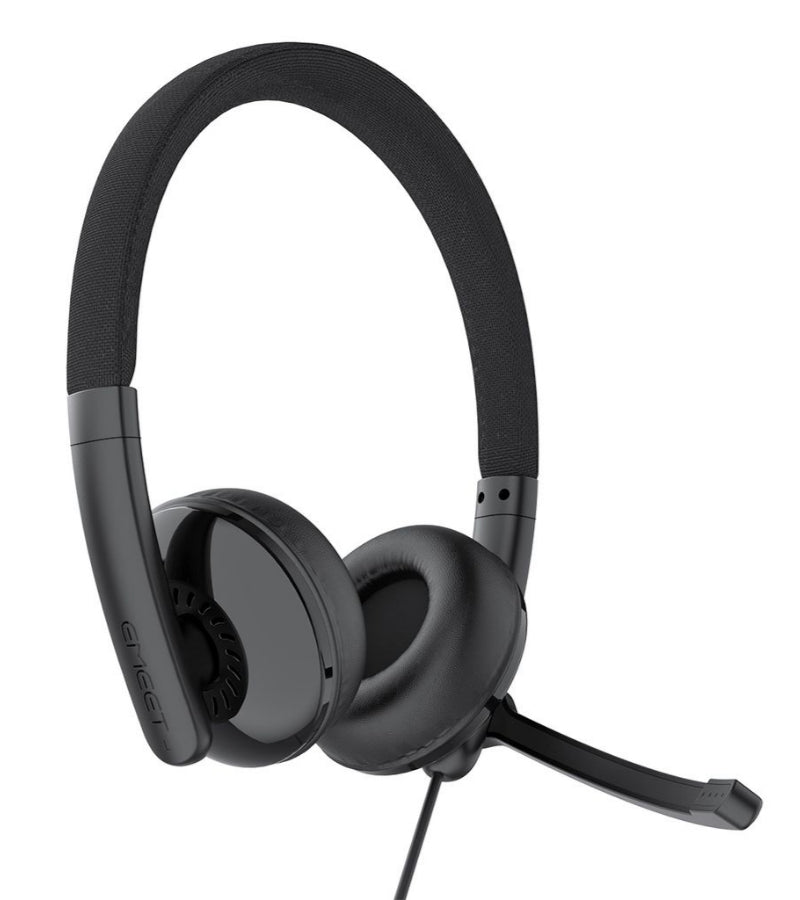 USB-C / USB-A Call Center Headset EMEET GeniusCall HS50, Sort