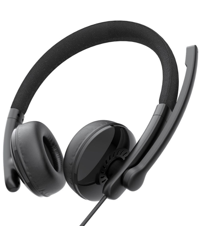 USB-C / USB-A Call Center Headset EMEET GeniusCall HS50, Sort