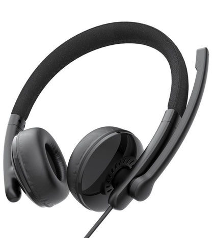 USB-C / USB-A Call Center Headset EMEET GeniusCall HS50, Sort