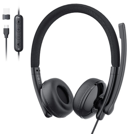 USB-C / USB-A Call Center Headset EMEET GeniusCall HS50, Sort