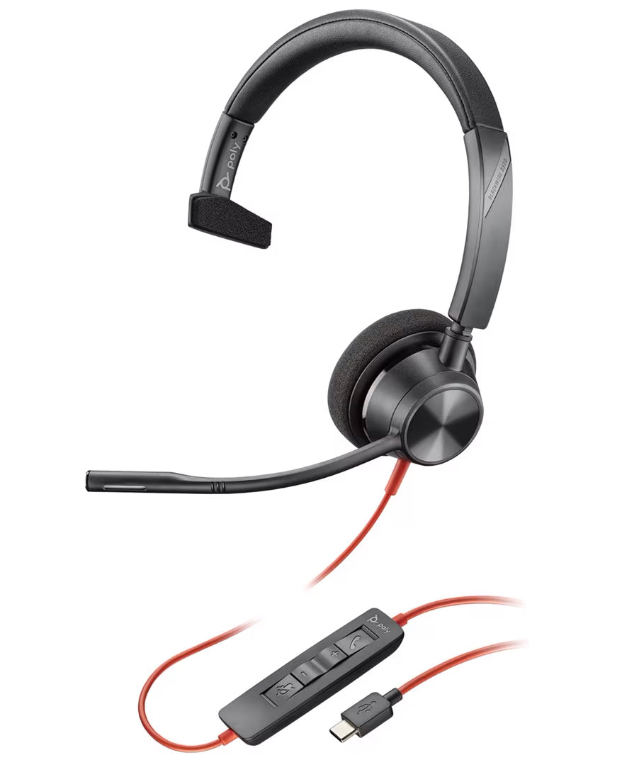 Callcenter-headset USB-C HP Poly Blackwire C3310, Sort 8X215AA