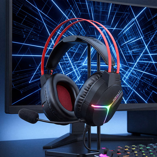 Gaming Headset 3,5mm Acefast H16, RGB, 2m, Sort