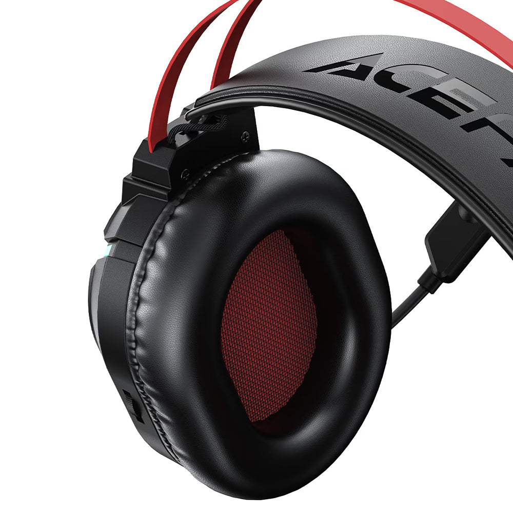 Gaming Headset 3,5mm Acefast H16, RGB, 2m, Sort