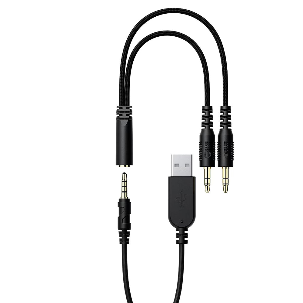 Gaming Headset 3,5mm Acefast H16, RGB, 2m, Sort