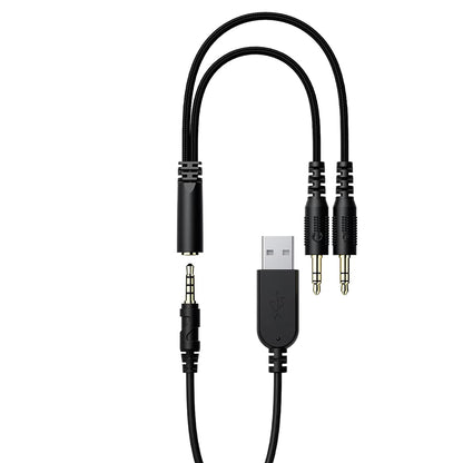 Gaming Headset 3,5mm Acefast H16, RGB, 2m, Sort