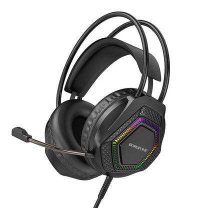 Gaming Headset 3,5 mm Borofone BO105 Thunder, RGB, 2m, Sort