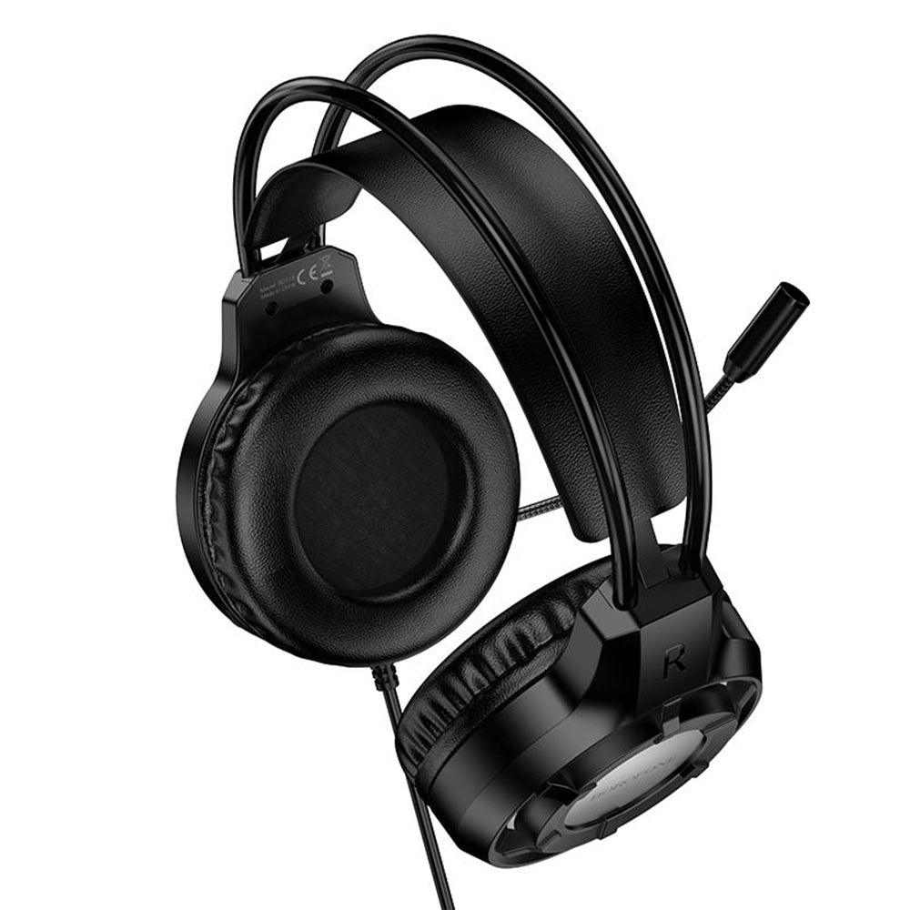 Borofone BO112 Wave 3.5mm Gaming Headphones, RGB, 2m, Black