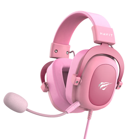 Gaming Headset 3.5mm HAVIT H2002D, 2m, Pink