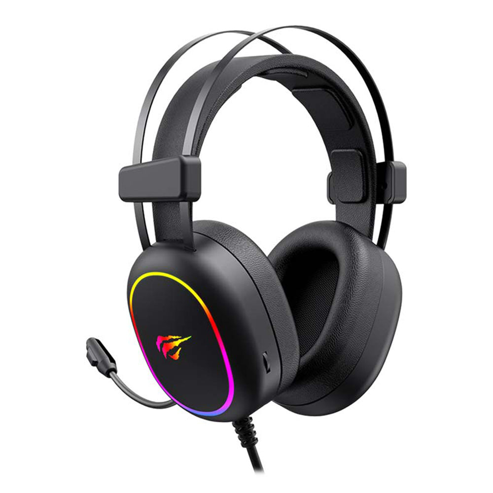 Gaming Headset 3.5mm HAVIT H2016d, RGB, 2m, Sort