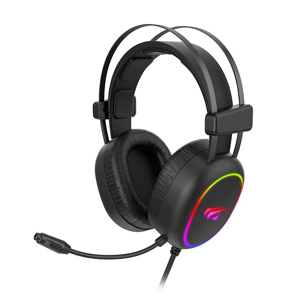 Gaming Headset 3.5mm HAVIT H2016d, RGB, 2m, Sort