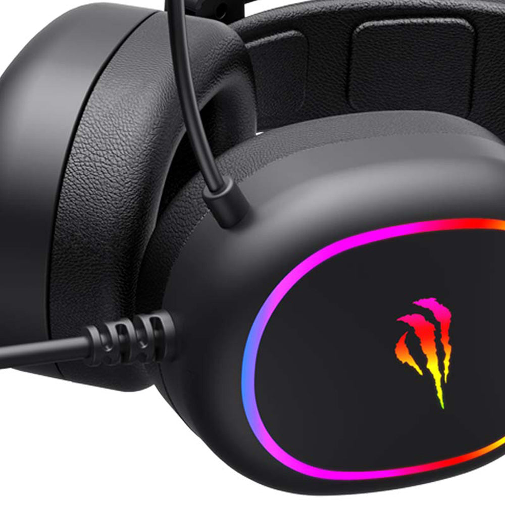 Gaming Headset 3.5mm HAVIT H2016d, RGB, 2m, Sort