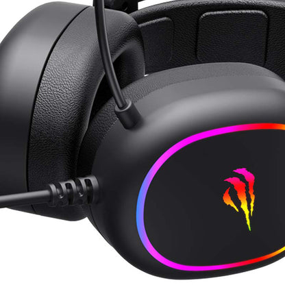 Gaming Headset 3.5mm HAVIT H2016d, RGB, 2m, Sort