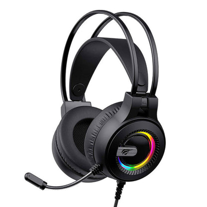 Gaming Headset 3.5mm HAVIT H2040d, RGB, 2.1m, Sort
